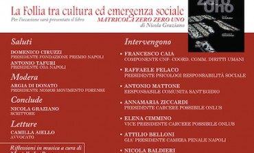 Fondazione Premio Napoli Giovedì 4 Luglio ore 17:30 Palazzo Reale Nicola Graziano presenta il libro: La follia tra cultura ed emergenza sociale "Matricola Zero Zero Uno"
