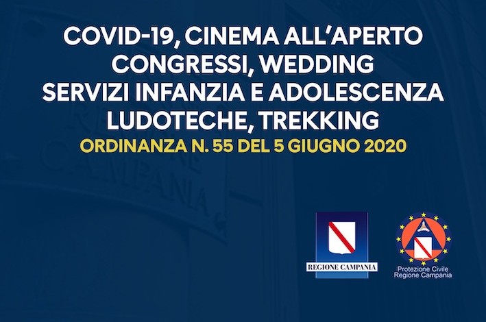 Il Presidente Vincenzo De Luca firma l’ordinanza n. 55 del 5 giugno 2020 Riprendono le seguenti attività