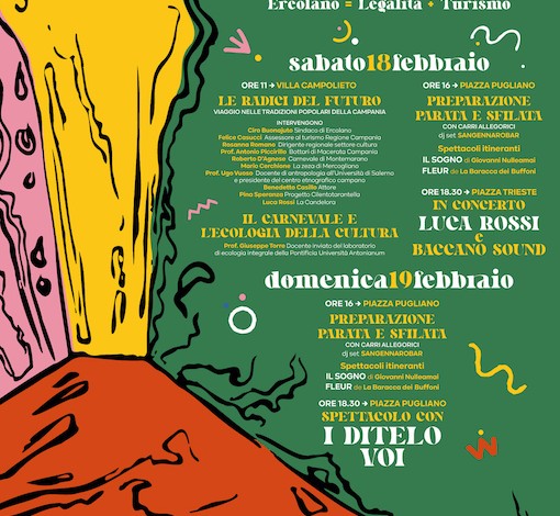 Il Carnevale delle tradizioni 2023 Ercolano = Legalità + Turismo Sabato 18 e Domenica 19 Febbraio