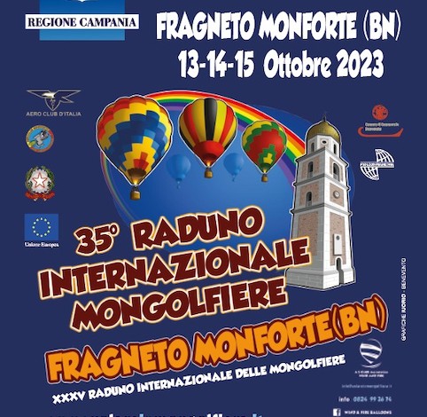 Fragneto Monforte (BN) 13-14-15 Ottobre 2023 35°Raduno Internazionale Mongolfiere