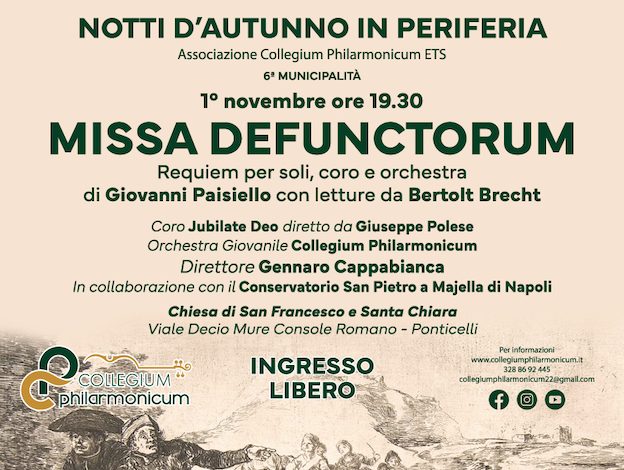 Venerdì 1°Novembre alle 19:30 “Musica per le vittime di tutte le guerre” a Ponticelli presso La chiesa di San Francesco e Santa Chiara