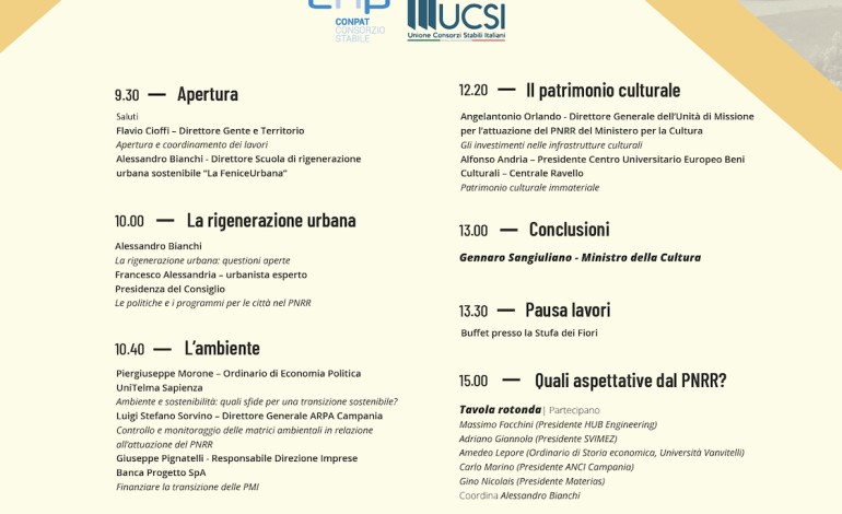 Al Museo di Capodimonte – Salone delle Feste Venerdì 5 Aprile ore 9.30: “TEMI EMERGENTI NEL PNRR”